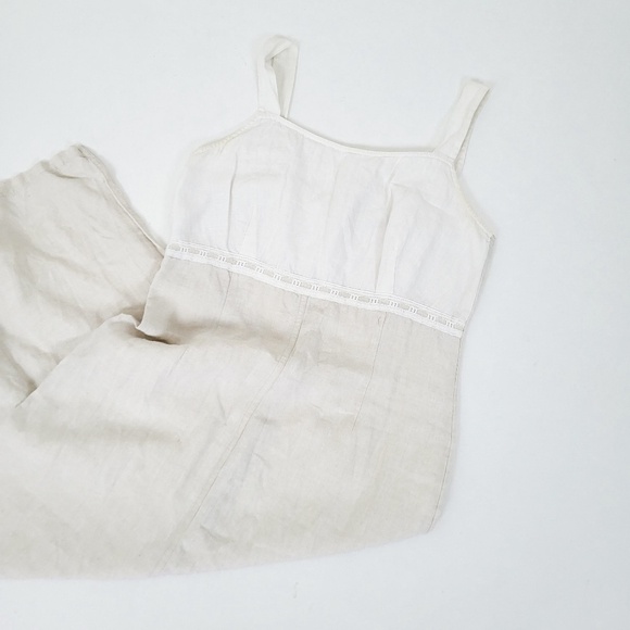 Linen Midi Dress Sleeveless Straps Square Neckline Slit Fitted Tight Bodycon - Picture 1 of 15